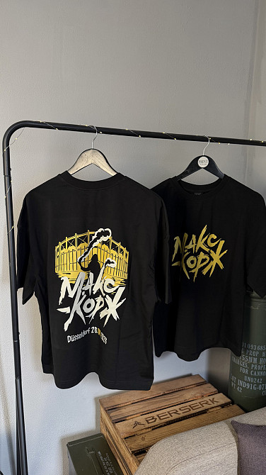 Оверсайз футболка «Макс Корж Düsseldorf 26.06.2026», чорна, концертна, преміум M Чернівці - фото 1