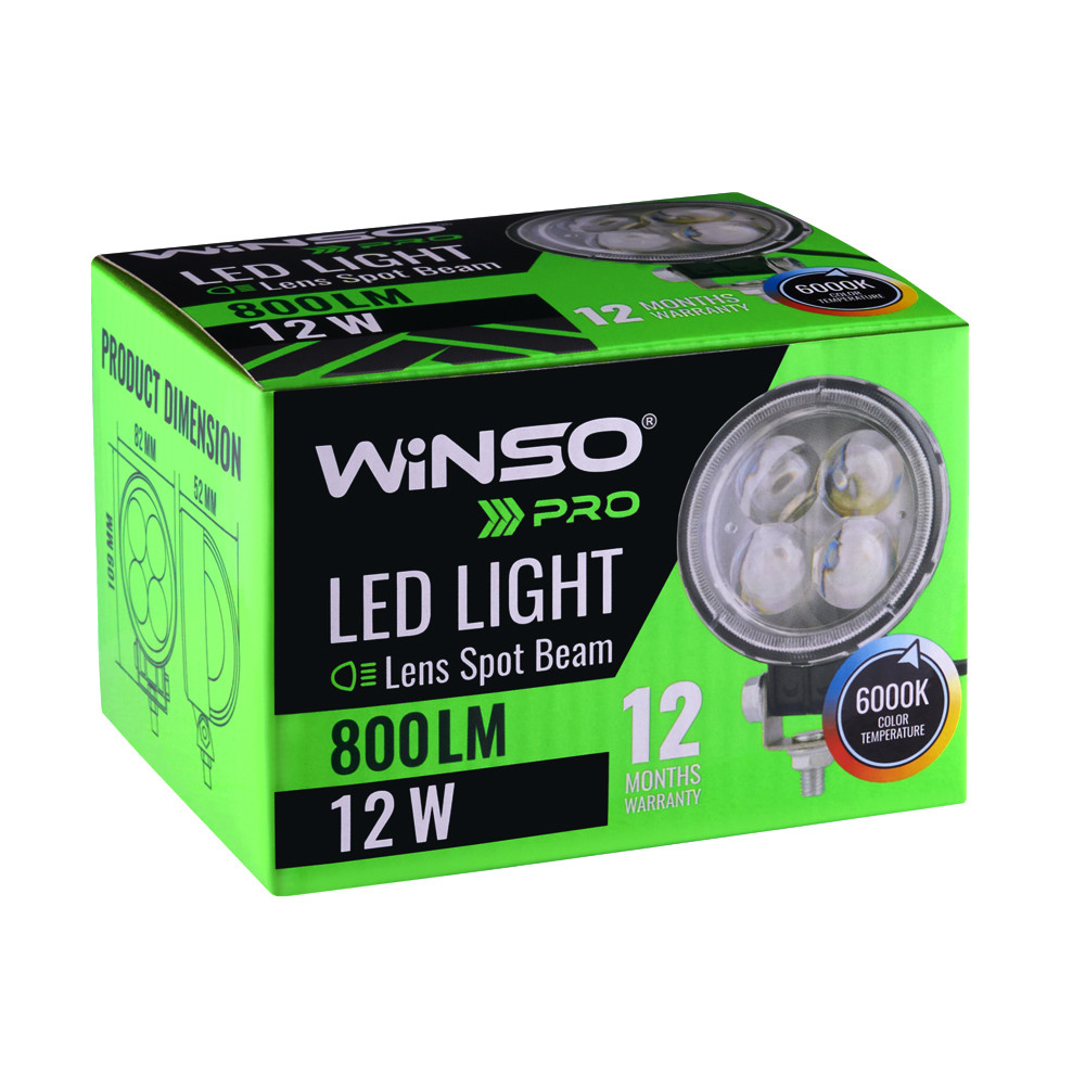 Фара светодиодная Winso Pro Epistar 4D точечный 10-30V, 12W (4x3W), 1шт (780130) Львов - изображение 2