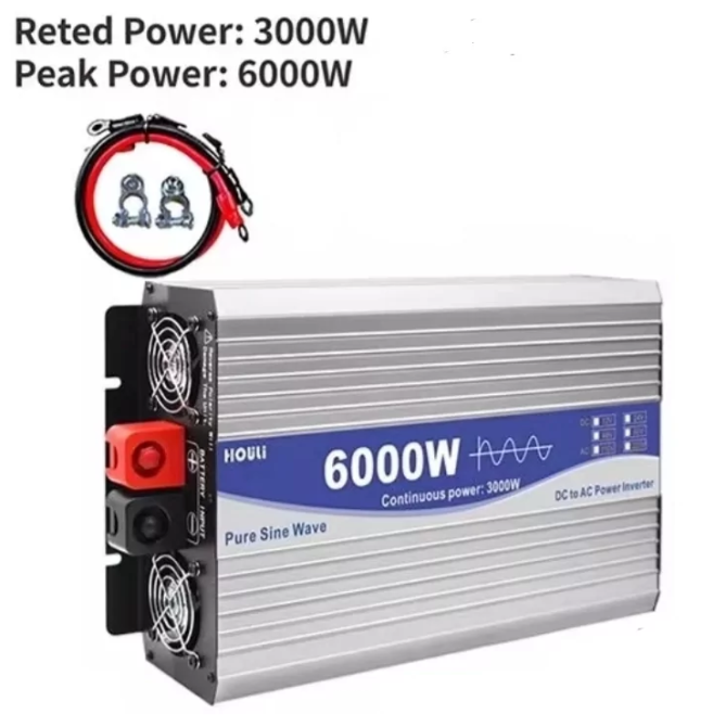 Инвертор преобразователь напряжения Changi CJ-6000Q 6000W 12V 24V 48V DC-AC 220V чистый синус Винница - изображение 4