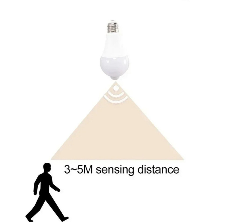 Cветодиодная лампочка Е 27 с датчиком движения 12W свет белый от 220 Киев - изображение 4