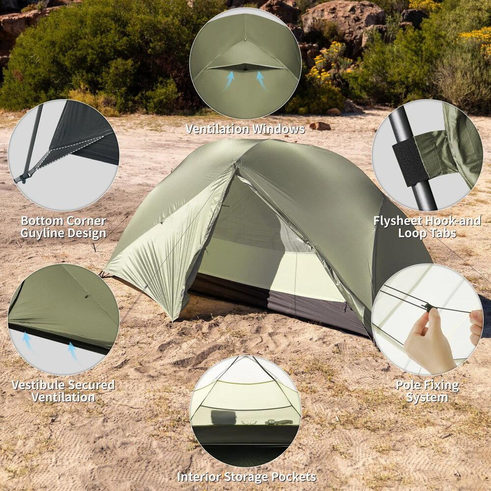Намет двомісний Naturehike CNK2550WS037 Mongar Pro 2 (Оливковий) Вінниця - фото 9