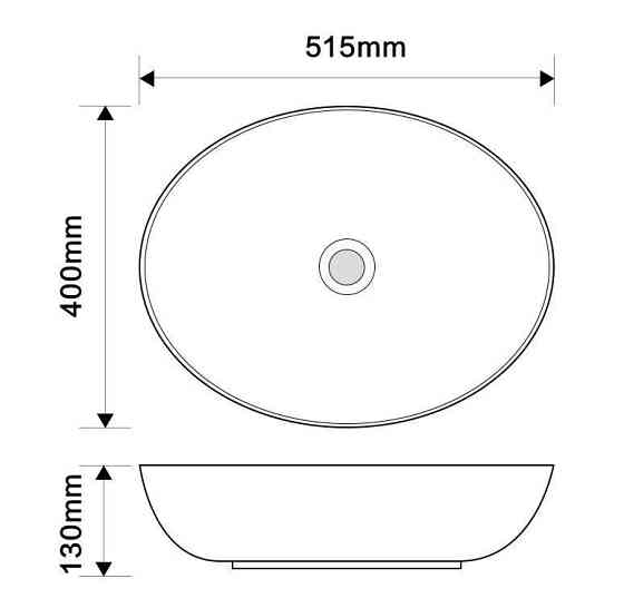 Раковина накладна Mixxus Premium ELLIPSE-0102 515х400х130mm   ( MP6551 ) 26345 Харків
