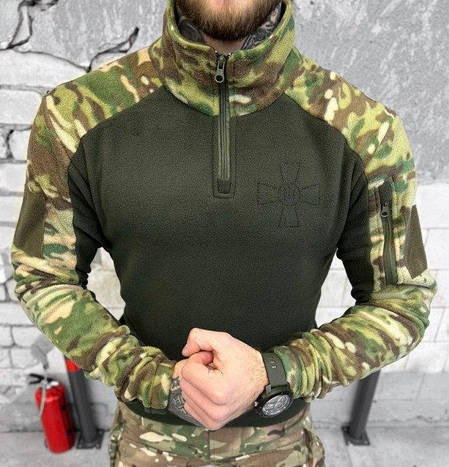 Тактическая флисовка ЗСУ солдат крест теплая олива Одесса - изображение 13