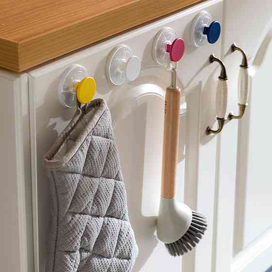 Крючки на вакуумных присосках s42 Ø40×40мм черный/белый (6шт) AQUATICA (9784282) Киев