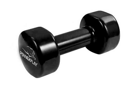 Гантель вінілова PowerPlay 4125 Achilles 5 кг. Чорна (1шт.) Кам'янське