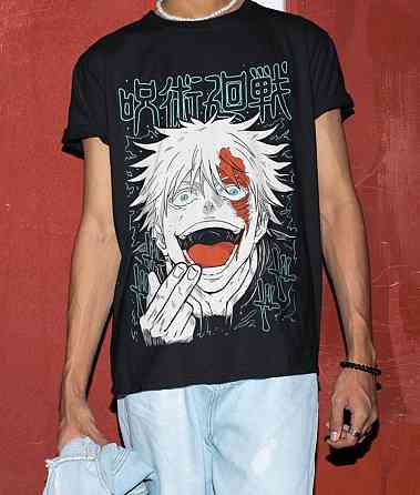 Футболка мужская аниме Магическая битва оверсайз (S/M/L) Черний AnimeJ1199 Днепр