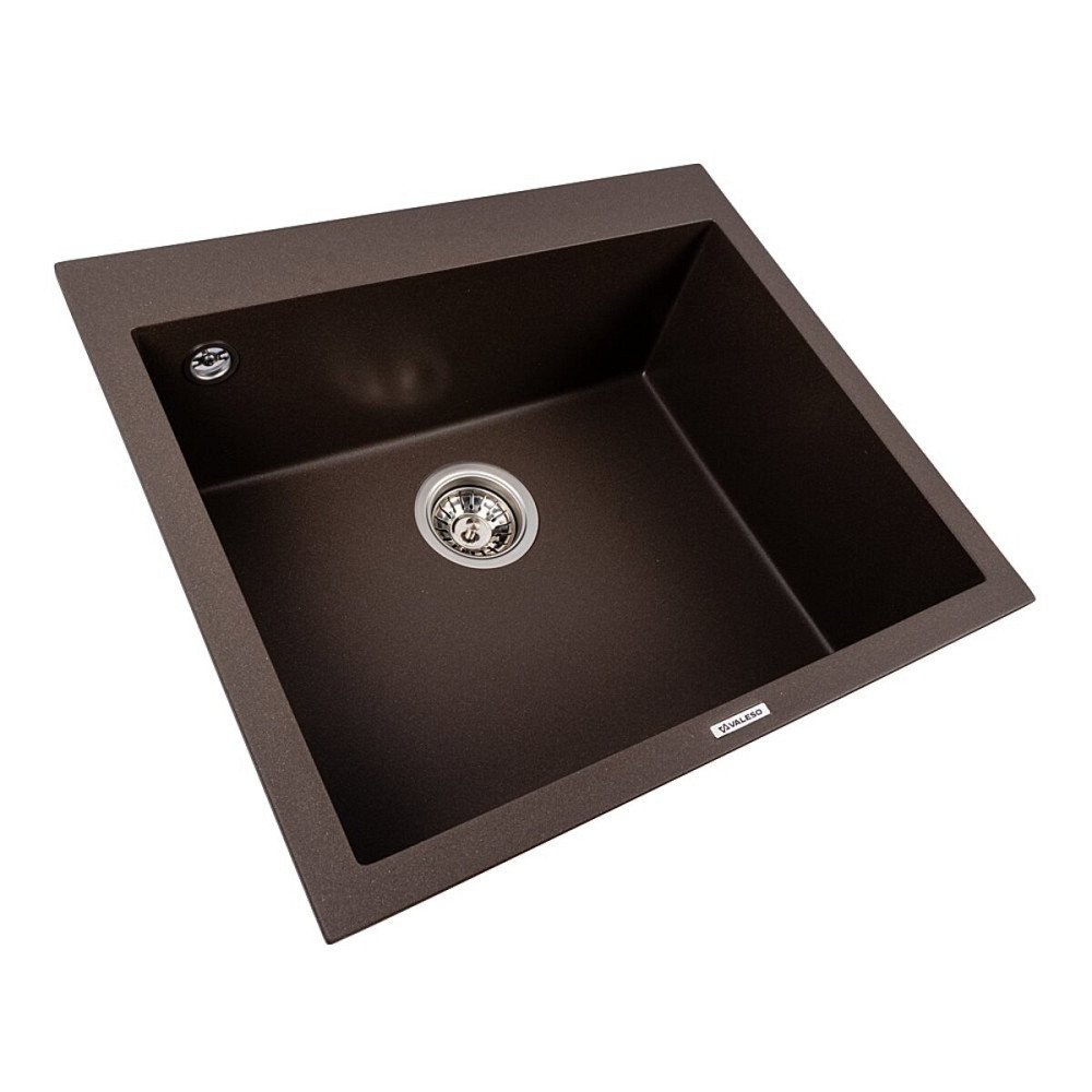 VALESO Кухонна гранітна мийка 5750 DAVINA VALESO темна скеля Коломыя - изображение 5