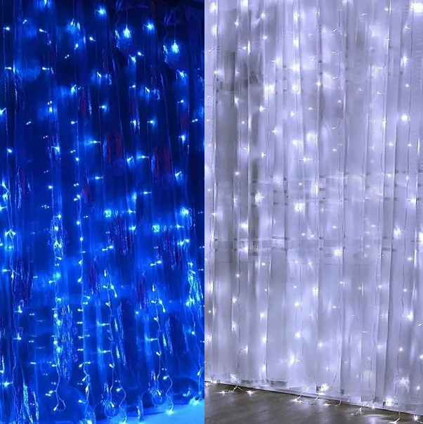 Гирлянда Водопад уличная 3х3м 680 ламп (Синий, белый, микс) Винница - изображение 1