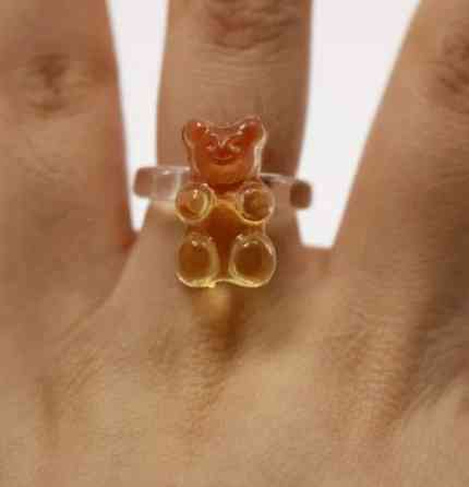 Кольцо с мишкой разноцветное - окружность 4,5см (не регулируется), пластик Киев