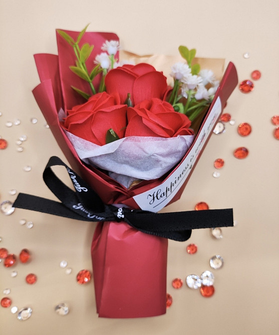 Мило-букет "Троянда" Рожевий Червоний Сміла - фото 3