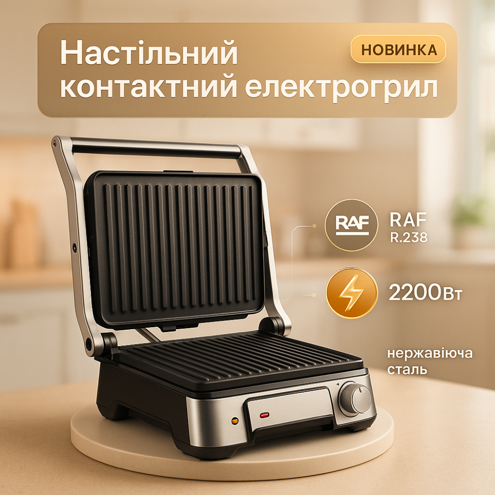 Бутербродниця настільна для дому RAF, Гриль для стейків для кухні Гриль м'яса овочів RD-35 Львів - фото 14