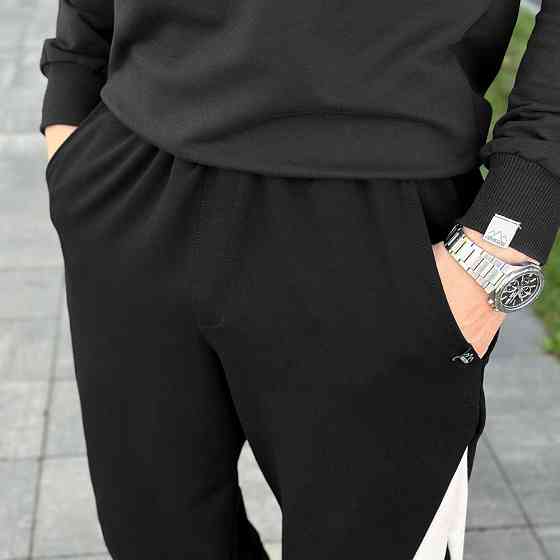 Чоловічі чорні джогери з кишенями Pobedov Shade двоколірні Київ