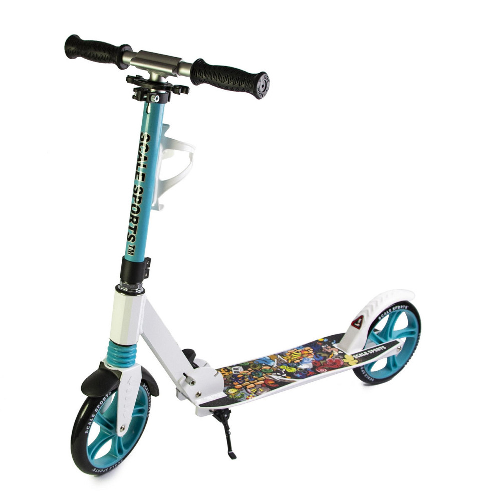 Самокат двухколёсный складной с задним ножным тормозом Scale Sports SS-15 Цвет Tiffany Одесса - изображение 1