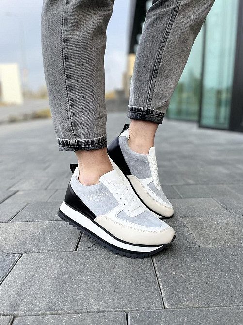 ALEX BENZ Кросівки жіночі ALEX BENZ DJ66 сірі (весна-осінь, шкіра+замша натуральна) (5014) Коломия - фото 5