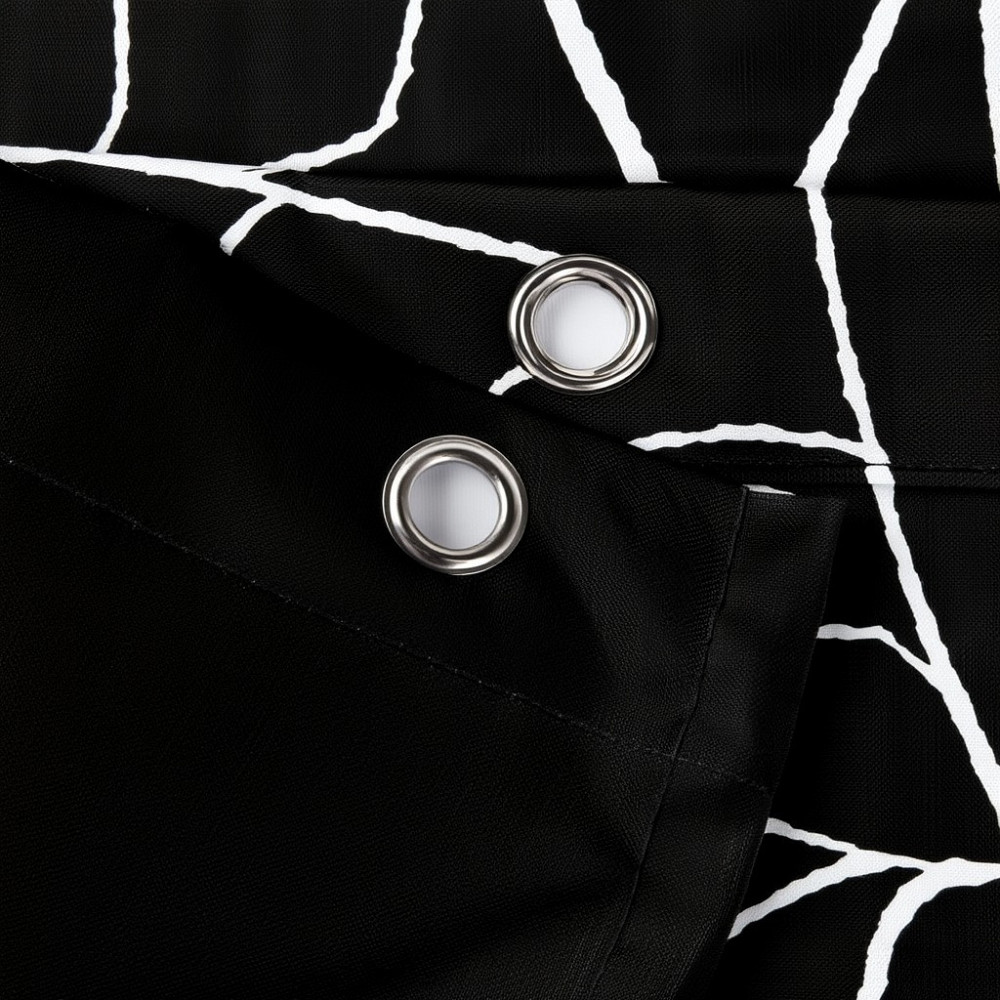 Шторка для ванной и душа с кольцами 180x180 см водостойкая, шторка для ванной комнаты с крючками,черная с принтом паутины Каменец-Подольский - изображение 3