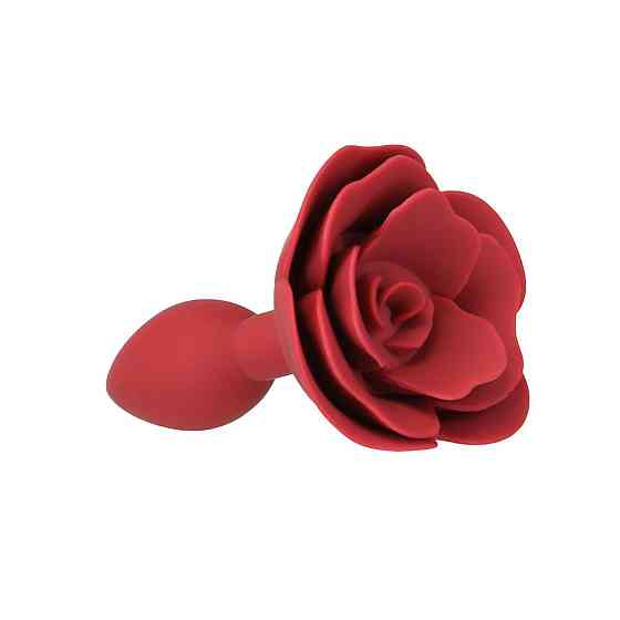 Силіконова анальна пробка Lux Active с розой - Red Rose Silicone Anal Plug Sex Aura Київ