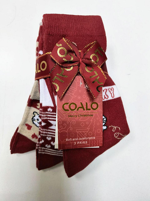 Новорічні жіночі шкарпетки COALA в наборі з 3 шт. Розмір 36-41 Київ - фото 3