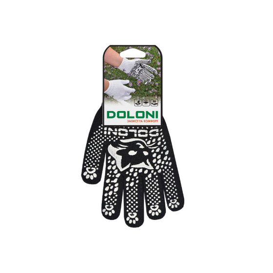 Рукавички 4894 трикотаж з малюнком ПВХ р.8(M) клас 10 чорний КотоФан ДКГ Житомир - фото 3