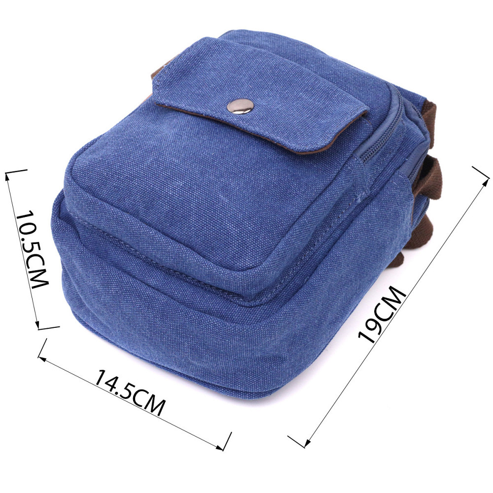 Удобная небольшая мужская сумка из плотного текстиля Vintage 22221 Синий Киев - изображение 3