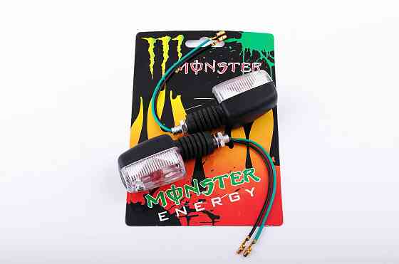 Повороти, міні (пара) прямокутні (чорні, біле скло, mod:2) XJB Київ