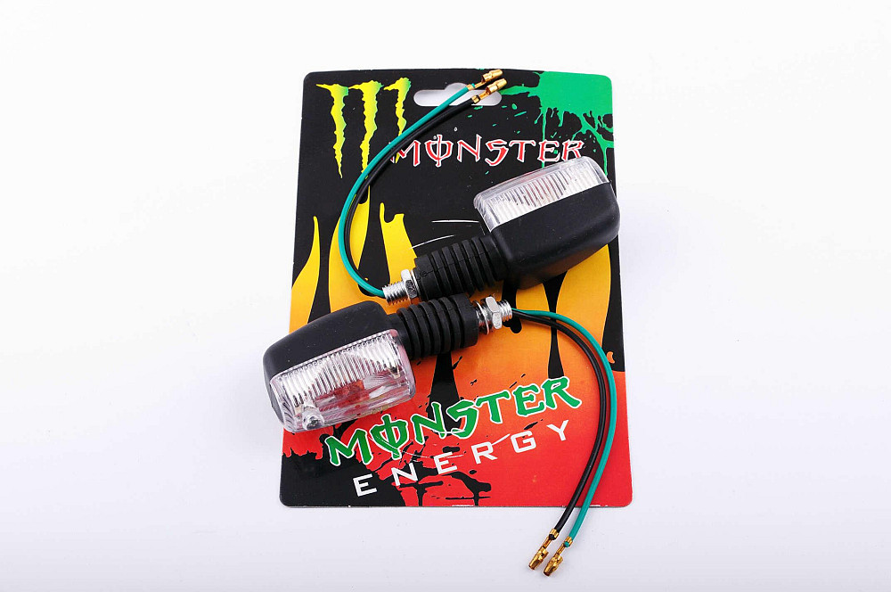 Повороти, міні (пара) прямокутні (чорні, біле скло, mod:2) XJB Київ - фото 1