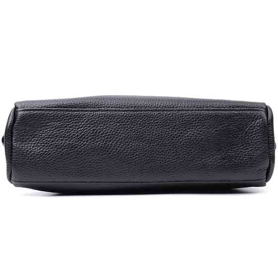 Прямоугольная женская сумка с карманами из натуральной кожи Vintage 22597 Черная Киев