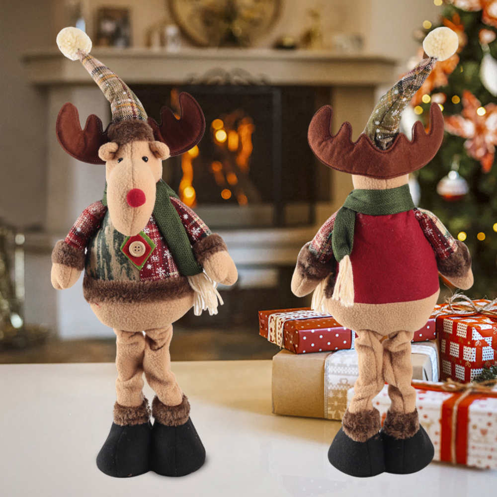 Новорічна фігурка під ялинку новорічний олень 50см новорічна мяка іграшка олень під ялинку Київ - фото 5