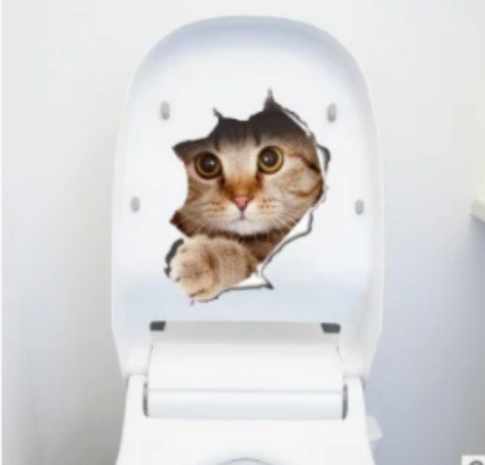 Декоративная наклейка на унитаз Котик Киев - изображение 1