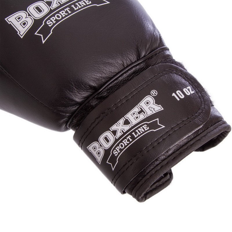 Перчатки боксерские Элит BOXER 10 oz Кожа Вишнёвое - изображение 5