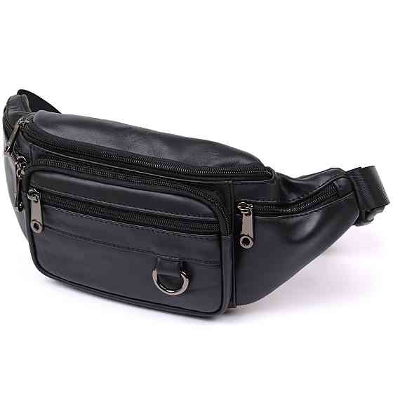 Мужская кожаная сумка на пояс Vintage 20487 Черный Киев
