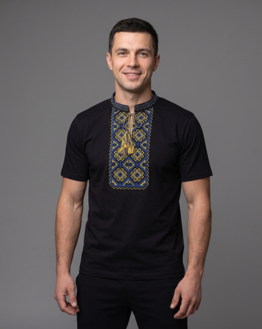 Футболка вышиванка черного цвета 5XL Киев - изображение 5