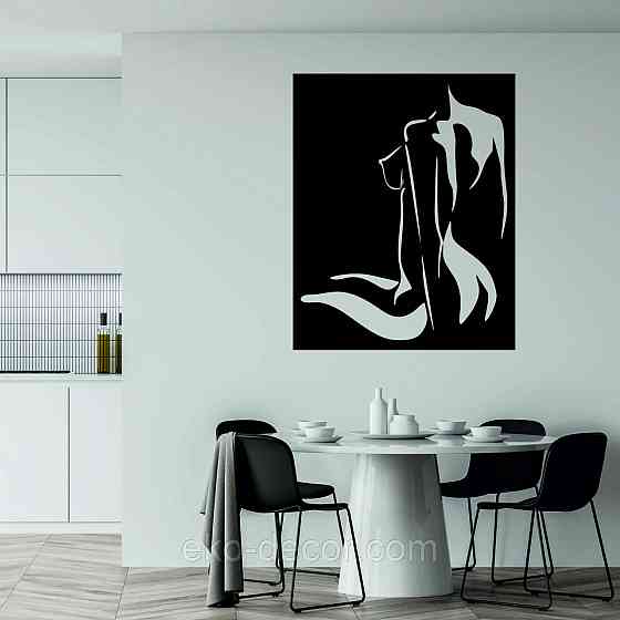 Декоративное настенное Панно «Силуэт женщины», Декор на стену 70*56 см, Черный Киев