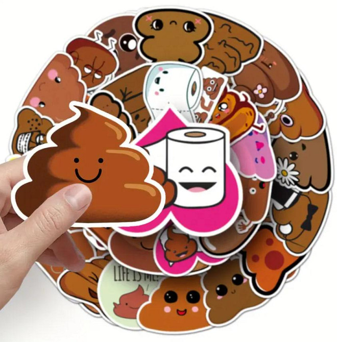 Набор наклеек Какашка Poop, стикеры, Наклейка для велосипеда, мотоцикла, компьютера, ноутбука, набор Киев - изображение 2