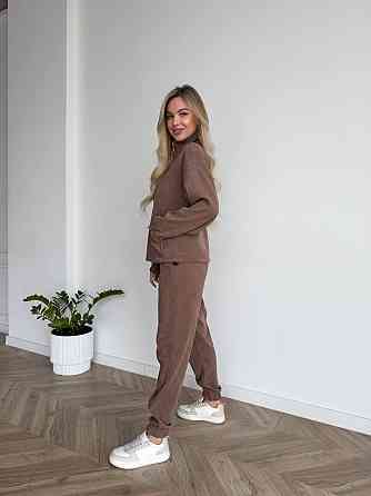 Женский стильный повседневный костюм двойка трикотажный ольвет Бежевий, 42/44 Одесса