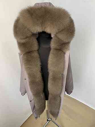 Парка женская с мехом песца под Соболь Пудровый р42 95см Харьков