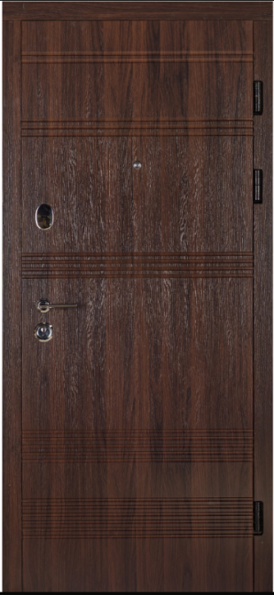 Дверь входная Наши Двери Стандарт  Паралель Орех темный 860х2040 мм Киев - изображение 1