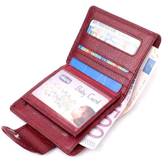 Женский кошелек вертикального типа из натуральной кожи ST Leather 22452 Бордовый Киев