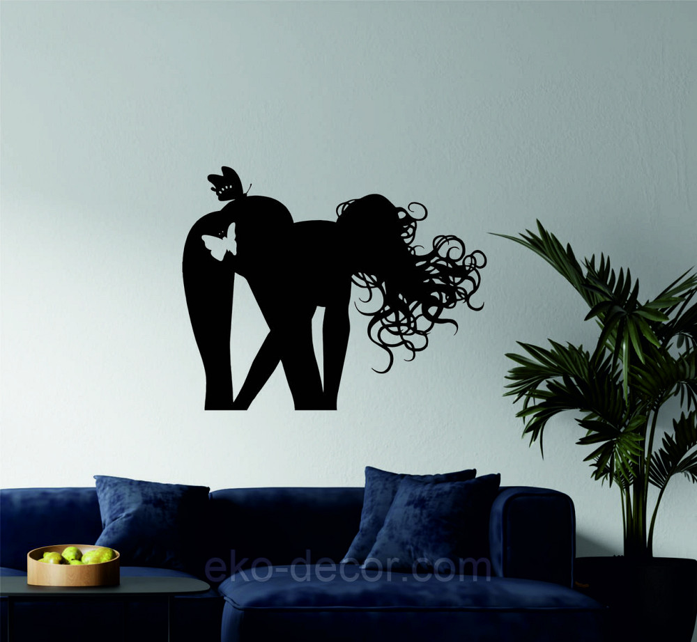 Декоративное настенное Панно «Силуэт женщины», Декор на стену 90*72 см, Черный Киев - изображение 2