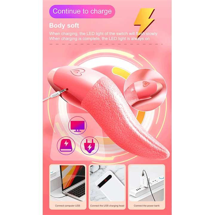 Оральний вібратор язик USB 10 режимів вібрації Вінниця - фото 5