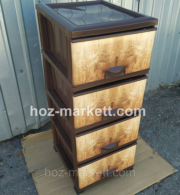 Комод пластиковий на 4 ящики elif Дерево Туреччина Харків - фото 9