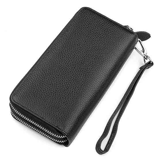 Гаманець жіночий ST Leather 18446 (ST238-2) дві блискавки Чорний Київ