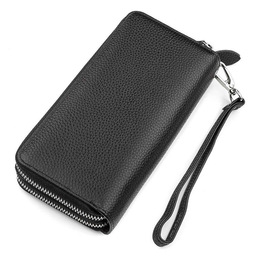 Гаманець жіночий ST Leather 18446 (ST238-2) дві блискавки Чорний Київ - фото 6