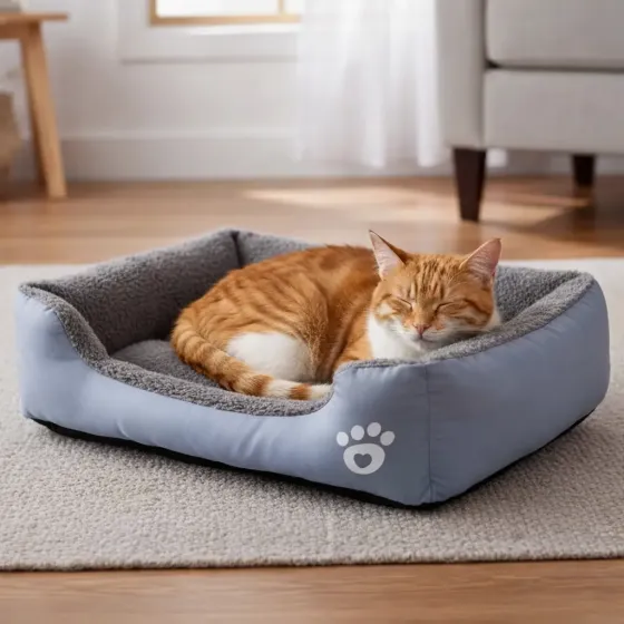 Лежанка - пуфик для кошек и собак серый S(40*25) Коломыя