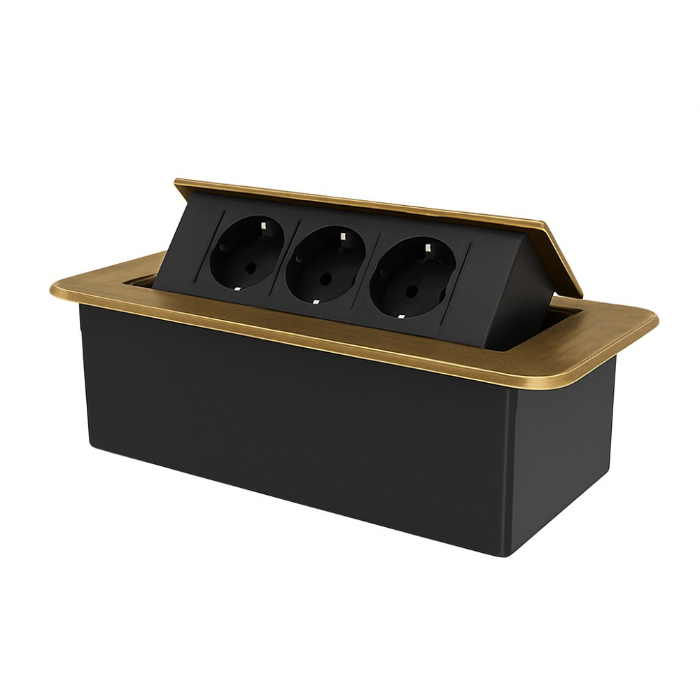 LIVOLO Меблева розетка потрійна LIVOLO бронзова, вбудована у стільницю, для кухні/офісу/конфере Киев - изображение 7