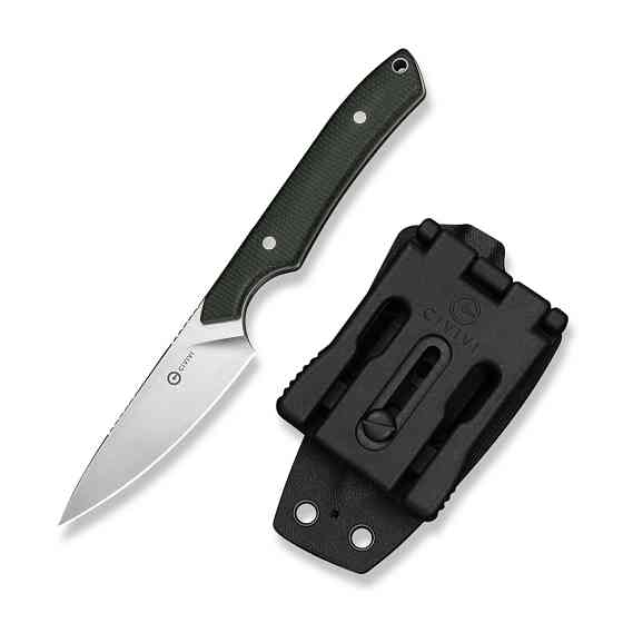 Ніж фіксований кишеньковий Civivi High Grass Field Knife (7,4 см) 14C28N / Micarta зелений з чохлом Киев