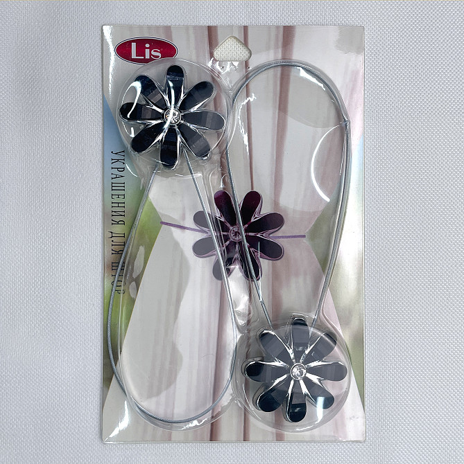 Магніти для штор та гардин "Flowers" набір 2 шт Чорний (81-249) Київ - фото 8