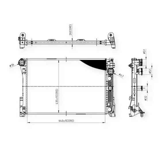 Радиатор двигателя Мерседес Бенз C-Class (W204) 200CDI 07- охлаждения Мукачево