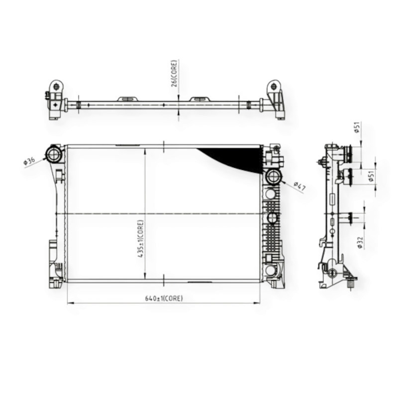 Радиатор двигателя Мерседес Бенз C-Class (W204) 200CDI 07- охлаждения Мукачево - изображение 1