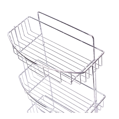 Полиця для ванної кімнати напівовальна 3-ярусна 48*30*14см хромована сталь Besser Житомир - изображение 2