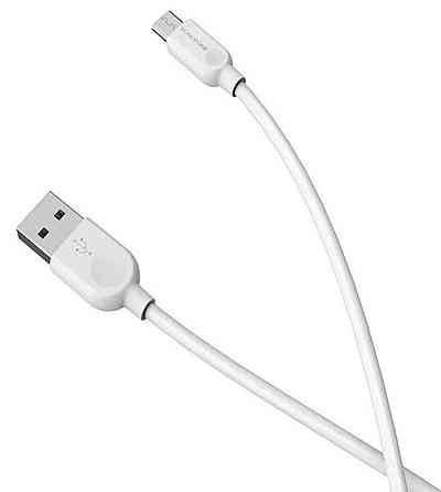 Кабель BOROFONE BX14 USB - Micro 2.4A, 2m, PVC, TPE конектори, колір білий BX14M2W Одеса